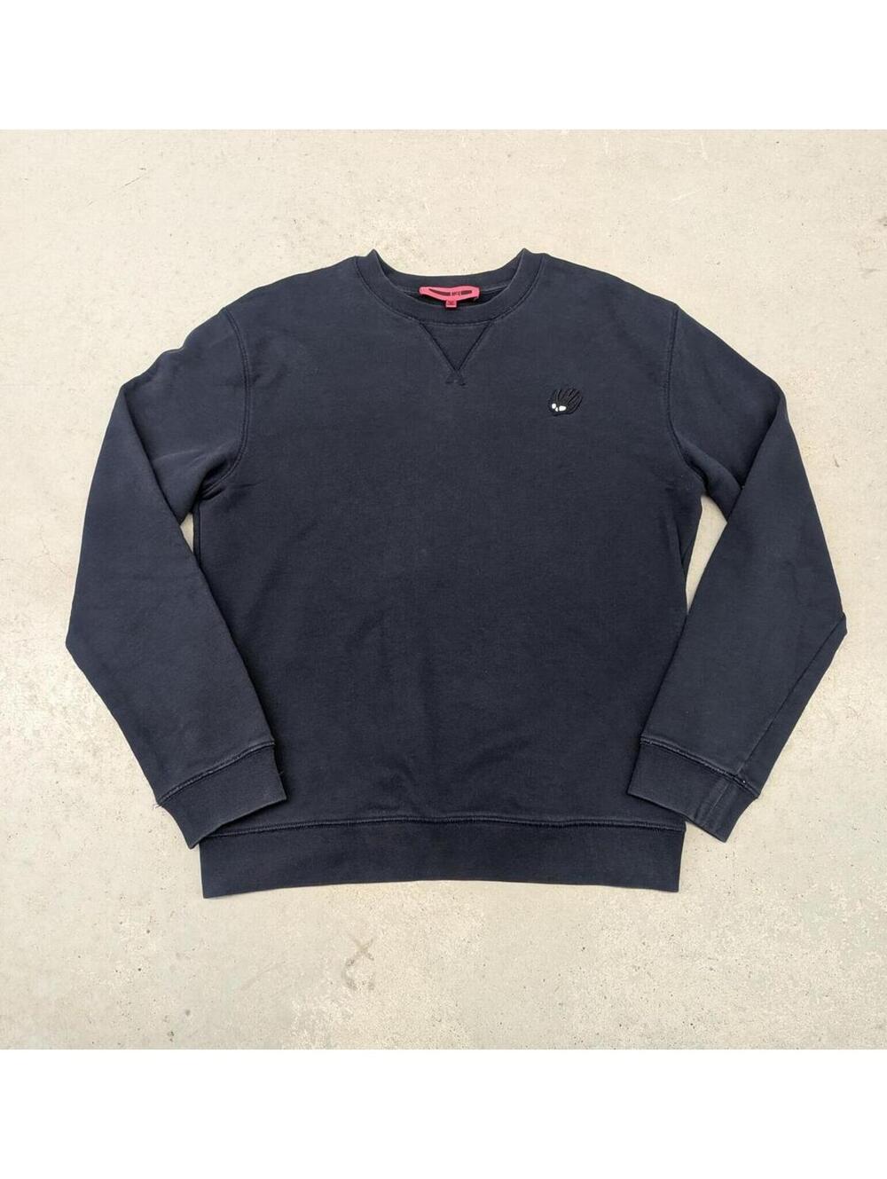 Alexander McQueen Ghost Skull Logo Dark Navy Blue Sweater